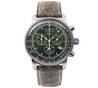 Zeppelin 100 Jahre Chronograph Leather Strap Green Dial Quartz 86804 Men's Watch