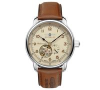 Zeppelin Mediterranee Leather Strap Open Heart Beige Dial Z96665 50M Mens Watch