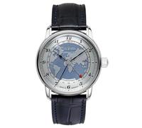 Zeppelin Mens Wrist Band Watch Automatic Gmt Friedrichshafen Blue 8596-3