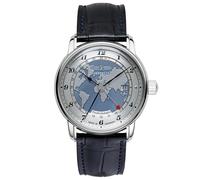 Zeppelin Mens Wrist Band Watch Automatic Gmt Friedrichshafen Blue 8596-3