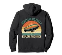 Zeppelin Odyssey Explore The Skies Retro 70s Sunset Pullover Hoodie
