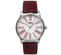 Zeppelin Ronda Women's Watch Quartz Date with Crocodile Look Leather Strap, 8347-5 White/Wine Red
