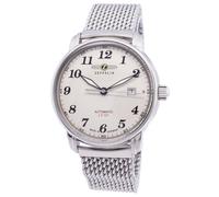 Zeppelin LZ 127 Graf Automatic Beige Dial Stainless Steel 7656M5 50M Mens Watch