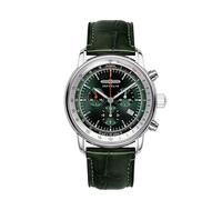 Zeppelin Series LZ14 Navy with Crocodile Look Leather Strap, Silver/Green, Classic