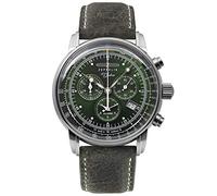 Zeppelin 100 Jahre Chronograph Green Dial Leather Quartz 50M Men's Watch Z86804