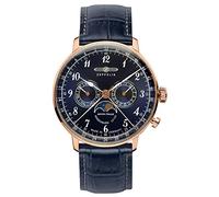Zeppelin Unisex Chronograph Quartz Watch with Leather Strap 7038-3