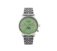 Zeppelin Women's Watch LZ 14 Marine Moon Phase with Stainless Steel Link Strap Green 8637M-4