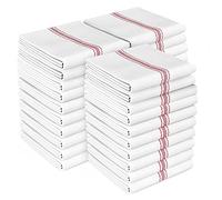Zeppoli Classic Dish Towels - 30 Pack - 14" by 25" - 100% Cotton Kitchen Towels - Reusable Bulk Cleaning Cloths - Red Hand Towels - Super Absorbent - Machine Washable
