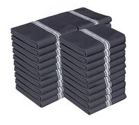 Zeppoli Classic Kitchen Towels - 15 Pack - 14" x 25" - 100% Natural Cotton Dish- Reusable Cleaning Cloths - Tea Towels - Super Absorbent - Machine Washable Hand Towels - Black Base