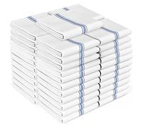 Zeppoli Tea Towel Set - 45 Pack White Kitchen Dish Towels - 100% Natural Cotton, Soft and Absorbent Flour Sack Bar Cloth for Catering