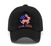 Zeptrix 2026 Soccer World Cup Hat - Adjustable Baseball Cap,World Cup Merchandise Gifts Accessories Decorations, Black, 6.625