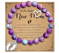 Zeptrix New Mom Gifts First Time Mom Gift Unique Mother Bracelets Mothers Day Gifts for Moms to be Wife Women Friend Sister Pregnancy Gift for Expecting Moms Birthday Christmas Anniversary Valentines