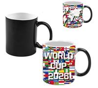 Zeptrix World Cup Color Changing Mug 2026 12oz Ceramic Coffee Mug with International Flags Design, Heat-Activated Color Shift Cups,Great Gift for Soccer Fans,Collectors Souvenir&World Cup Celebration
