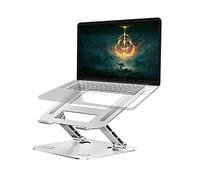 ZEPTRON Foldable Portable Aluminium Laptop Stand | Desk Stand with Height Adjustment | Compatible for 11 Inch/11.6”/13.3 Inches/14 Inch/15 Inch/15.6” Laptops Notebooks - Silver