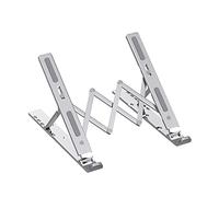 ZEPTRON Laptop Stand for Desk, 6 Level Height Adjustable Laptop Riser Aluminum Ergonomic Foldable Portable Tablet Holder, Notebook Stand for MacBook, Lenovo, Dell, HP, More 10-15.6” Laptops- Silver