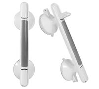 ZeptX 2 Pack Shower Handle, Heavy Duty Suction Cup Grab Bars Handle for Bathtubs and Showers, Bathroom Safety Bars Removable No Drilling Required for Seniors, Elderly, Handicap, 12 inch White