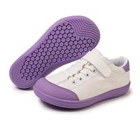 ZEPYFXIT Barefoot Shoes Kids Boys Girls Wide Minimalist Trail Running Shoes Lightweight Walking Sneaker School(White Purple,2 UK)