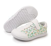 ZEPYFXIT Barefoot Shoes Kids Boys Girls Wide Minimalist Trail Running Shoes Lightweight Walking Sneaker School(White Green,13 UK Child)