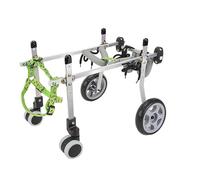 ZEQFEMKL Dog Wheelchair 4 Wheels Cat Cart, Doggy Wheel Chair with Traction Rope & Breathable Fabric, Light Weight Pet Exercise Aid with Disabled Paralyzed Hind Leg,2 Wheels,XXSmall
