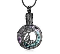 zeqingjw Cremation Jewelry Urn Necklace for Ashes Pendants Butterfly with Flower Memorial Funeral Keepsake Jewelry for Ashes, Metal, stainless-steel