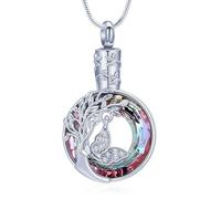 zeqingjw Cremation Jewelry Urn Necklace for Ashes Pendants Butterfly with Flower Memorial Funeral Keepsake Jewelry for Ashes, Metal, stainless-steel