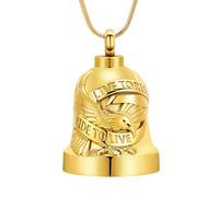 zeqingjw Eagle Bell Urn Necklace for Ashes Memorial Pendant Loved Ones Cremation Jewelry Live to Ride, Ride to Live Biker Human Pet Ash Holder Keepsake Gift for Men, Metal, stainless-steel