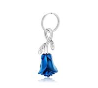 zeqingjw Urn Keychain Cremation Jewelry for Ashes Rose Flower Memorial Keychain Funeral Keepsake Ashes Pendant Gift, Blue, S