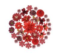 Zequech 35 PCS Crafts Artificial Flowers, Red Series Mini Decorative Flowers, Cake Bridal Bouquet Flower Wall Board Wedding Party Home Garden Flower Wreath DIY Decoration, Photography Props