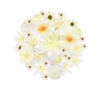 Zequech 35 PCS Crafts Artificial Flowers, White Series Mini Decorative Flowers, Cake Bridal Bouquet Flower Wall Board Wedding Party Home Garden Flower Wreath DIY Decoration, Photography Props