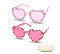 Zequech Heart Shaped Diamonds Glasses Pink/Magenta Lenses 56mm Wide Ideal Accessories for Summer Beach Parties and Cool Photos Suitable for All Genders