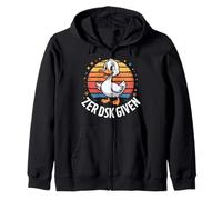 Zer Dsk Given Quirky Retro Duck Zip Hoodie