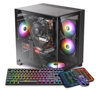 ZER-LON Gaming PC Desktop Computer, AMD Ryzen 5 5500 up to 4.2GHz, Radeon RX 550 4GB, 16G DDR4 RAM, 1TB NVME SSD, WiFi 5.0, Prebuilt Gaming PC Tower Computer with 4 RGB Fan