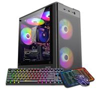 ZER-LON Gaming PC Desktop Computer, Ryzen 5 5500 up to 4.2GHz, RX 550 4GB Graphics Card, 16G DDR4 RAM, 1TB NVME SSD, RGB Fan x5, Prebuilt Gaming PC Tower Computer for Working, Home and Office