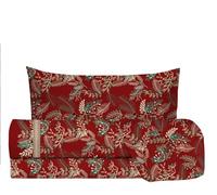 zer0bed, Berry Single Bed Sheet Set, Single Bed Set, Made in Italy, 100% Cotton, Red, Top Sheet, Fitted Sheet, Pillowcase