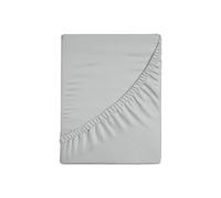Zer0bed, Fitted Sheet with Corners, Plain Colour, 100% Cotton, 30 cm Maxi Angle, 130 x 200 cm, Grey, 130 x 200 cm