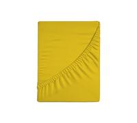 Zer0bed, Fitted Sheet with Corners, Plain Colour, 100% Cotton, 30 cm Maxi Angle, 130 x 200 cm, Yellow, 130 x 200 cm