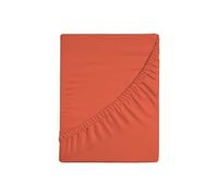 Zer0bed, Fitted Sheet with Corners, Plain Colour, 100% Cotton, 30 cm Maxi Angle, Coral, 130 x 200 cm