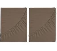 Zer0bed, Fitted Sheet with Corners, Single Colour, 100% Cotton, Maxi Angle, 30 cm, Single Size, Dark Brown, 90 x 200 cm (Pack of 2)
