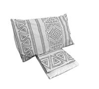 zer0bed, Single Bed Sheet White Black, Indigo, Complete Sheet, Top Sheet, Fitted Sheet, Pillowcase, 100 Percent Pure Cotton, Black White, Bedroom