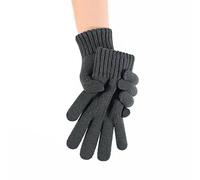 ZERAOKE 2 Pair Men'S Winter Solid Simple Touchscreen Fleece-Lined Cold Protection Knit Gloves For Outdoor Work Cycling, Gray, One size