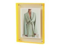 ZERAOKE Creative Rectangle Acrylic Picture Frame,Photo Frame for Home Office Decor Double-Sided Frameless Design-Yellow-21X30Cm/8.26 X 11.8 in