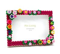 ZERAOKE DIY Photo Frames Modern Decor Flower Picture Frame Color Block Display Platform for Creating Colorful Memories-Color 1-7 Inch