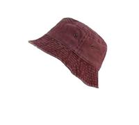 ZERAOKE Fashion Women Men Washed Denim Solid Vintage Bucket Hats Spring Summer Autumn Panama Cap-WineRed