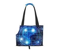 ZERAOKE Foldable Cat Carrier Dog Shoulder Bag, Artificial Intelligence Brain, Pet Tote Bag, Waterproof Collapsible Pet Tote For Small Dogs, Breathable Travel Carrier With Safety Hook & Viewing Window