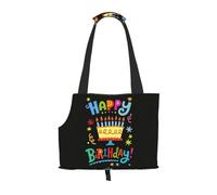 ZERAOKE Foldable Cat Carrier Dog Shoulder Bag, Happy Birthday Big Cake, Pet Tote Bag, Waterproof Collapsible Pet Tote For Small Dogs, Breathable Travel Carrier With Safety Hook & Viewing Window