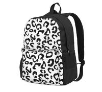 ZERAOKE Large Capacity Backpack For Adult, Lightweight Daypack For Travel | Black White Leopard, Water-Resistant Durable Backpack With Laptop Compartment, For Hiking Outdoor Gym Unisex