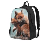 ZERAOKE Large Capacity Backpack For Adult, Lightweight Daypack For Travel | Cute Animal Fox, Water-Resistant Durable Backpack With Laptop Compartment & Ventilated Straps, For Hiking Outdoor Gym Unisex