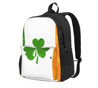 ZERAOKE Large Capacity Backpack For Adult, Lightweight Daypack For Travel | Irish Flag, Water-Resistant Durable Backpack With Laptop Compartment & Ventilated Straps, For Hiking, Outdoor, Gym Unisex