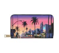 ZERAOKE Leather Wallet for Women Ladies Novelty Printed Around Zipper Long Wallet Phone Purse Credit Card Holder, The Old Hollywood