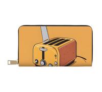 ZERAOKE Leather Wallet for Women Ladies Novelty Printed Around Zipper Long Wallet Phone Purse Credit Card Holder, Cute Crying Chainsaw